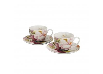 Komplet 2 filiżanek ze spodkami MAGNOLIE 2x0,27l Zdjęcie 3 z 4