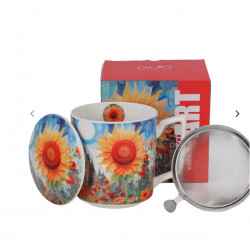 Kubek porcel. z met. zap. SUNFLOWER 0,45 l