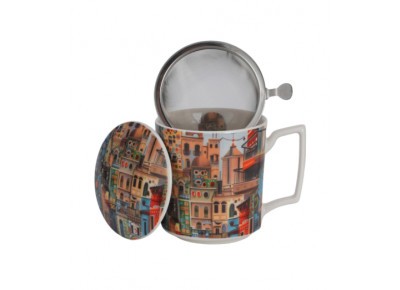 Kubek porcel. z met. zap. SWEET CITY 0,45 l