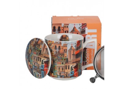 Kubek porcel. z met. zap. SWEET CITY 0,45 l