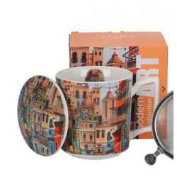 Kubek porcel. z met. zap. SWEET CITY 0,45 l