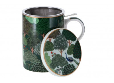 Kubek porcelanowy LAS z metal. zaparzaczem 0,35l
