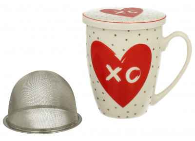 LOVE XO 0,32l z metalowym zaparzaczem (Ceramika Kubki z zaparzaczami)