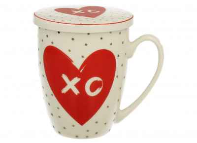 LOVE XO 0,32l z metalowym zaparzaczem (Ceramika Kubki z zaparzaczami) Zdjęcie 2 z 2