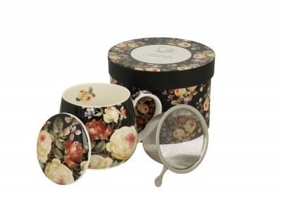 WARDA - 0,43l z metal. zaparzaczem - bone china