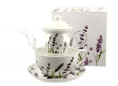 Tea For One LAWENDOWY E (0,32l+0,22l) z zaparzaczem (Ceramika Czajniczki)