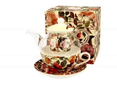 Tea For One FLORAL DREAM (0,32l+0,22l) z zaparzaczem (Ceramika Czajniczki)