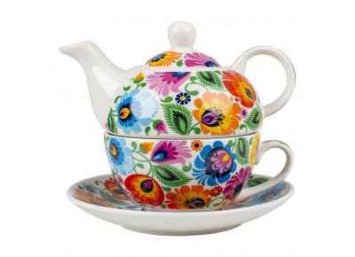 Tea For One ŁOWICKI (0,4l +0,3l) (Ceramika Czajniczki) Zdjęcie 3 z 4