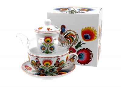 Tea For One KOGUT (0,32l+0,22l) z zaparzaczem (Ceramika Czajniczki)