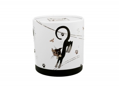 Kubek porcelanowy z metal. zaparz. CZARUJĄCE KOTY 0,42l Zdjęcie 2 z 3