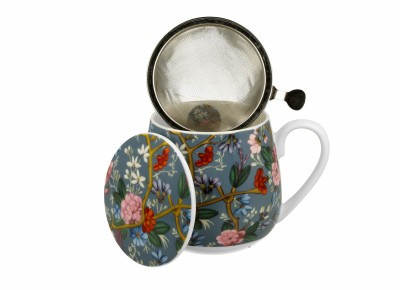 Kubek beczułka z metal. zaparza. BLUE W. Kilburn 0,43l