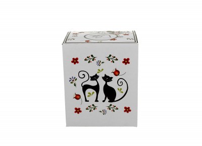 KOTY ETNO - 0,35l z metal. zaparzaczem - bone china