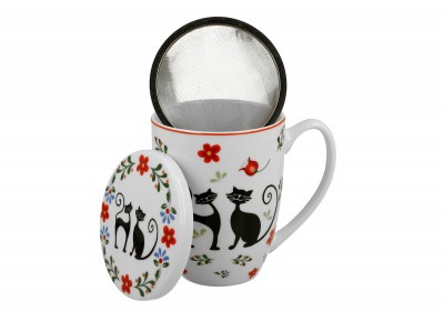 KOTY ETNO - 0,35l z metal. zaparzaczem - bone china Zdjęcie 2 z 3