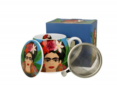 Kubek porcelanowy beczułka z metal. zaparz. MEXICAN ART 0,42l Zdjęcie 3 z 3