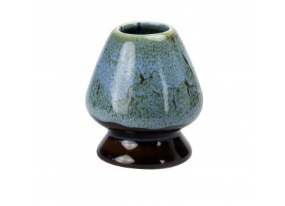 KUSENAOSHI  Stojak porcelanowy na miotełkę do Matcha YURI - turkusowa