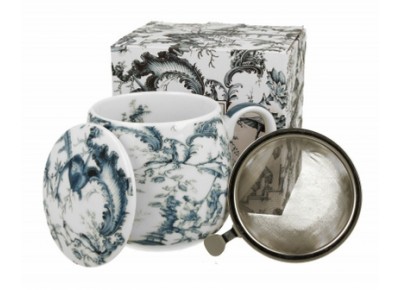 Kubek beczułka z metal. zaparz. ORIENT BLUE 0,43l