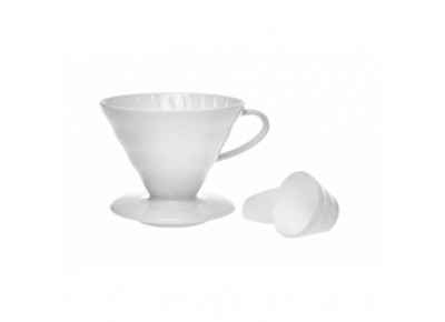 Ceramiczny zaparzacz do kawy HARIO 02 (dripper) z łyżeczką do kawy (Akcesoria Do kawy)