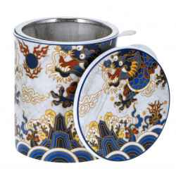 HAKU 0,32l kubek porcelanowy z metal. zaparzaczem