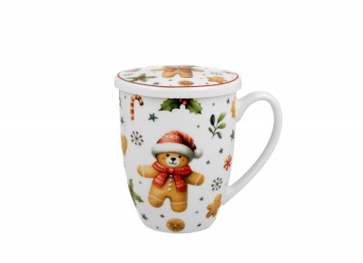 Kubek porcelanowy z metal. zaparza. MIŚ 0,36l Zdjęcie 2 z 4