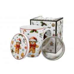 Kubek porcelanowy z metal. zaparza. MIŚ 0,36l