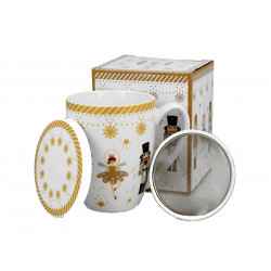 Kubek porcelanowy z metal. zaparza. BALLERINA 0,36l