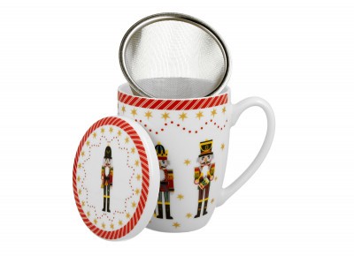 Kubek porcelanowy z metal. zaparza. DZIADEK DO ORZECHÓW 0,36l Zdjęcie 4 z 4