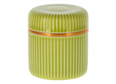 Pojemnik porcelanowy STRIPE- jasnozielony