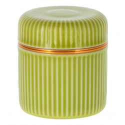 Pojemnik porcelanowy STRIPE- jasnozielony