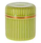 Pojemnik porcelanowy STRIPE- jasnozielony