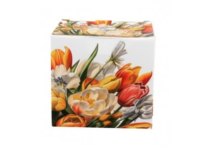 TULIPANY - Kubek beczułka 0,43l z metal. zaparzaczem - bone china Zdjęcie 3 z 3
