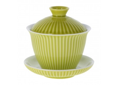 Gaiwan porcelanowy STRIPE- jasnozielony 130 ml