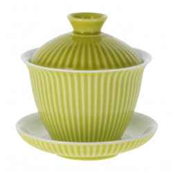 Gaiwan porcelanowy STRIPE- jasnozielony 130 ml