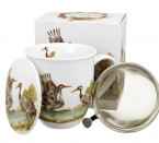 ŻURAWIE 0,4l z metalowym zaparzaczem - bone china
