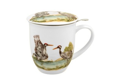ŻURAWIE 0,4l z metalowym zaparzaczem - bone china Zdjęcie 2 z 3
