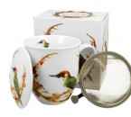 DZIĘCIOŁ ZIELONY 0,4l z metalowym zaparzaczem - bone china