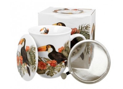 TUKAN 0,4l z metalowym zaparzaczem - bone china
