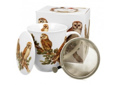 SOWY 0,4l z metalowym zaparzaczem - bone china