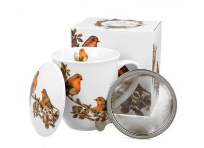 RUDZIKI 0,4l z metalowym zaparzaczem - bone china