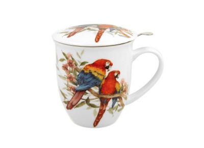 PAPUGI 0,4l z metalowym zaparzaczem - bone china Zdjęcie 2 z 3