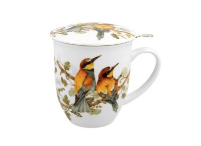 ŻOŁNY 0,4l z metalowym zaparzaczem - bone china Zdjęcie 2 z 3