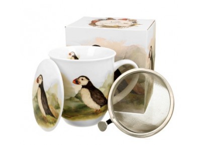 MASKONUR 0,4l z metalowym zaparzaczem - bone china
