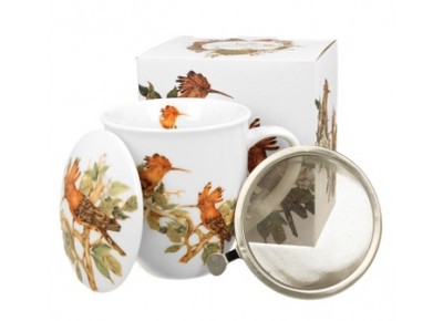 DUDKI 0,4l z metalowym zaparzaczem - bone china