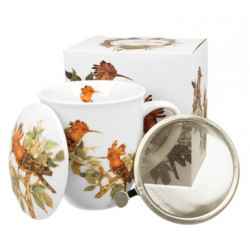 DUDKI 0,4l z metalowym zaparzaczem - bone china