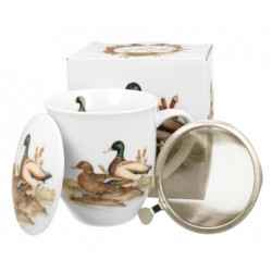 KACZKI 0,4l z metalowym zaparzaczem - bone china