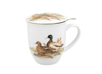 KACZKI 0,4l z metalowym zaparzaczem - bone china Zdjęcie 2 z 3