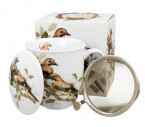 SÓJKI 0,4l z metalowym zaparzaczem - bone china