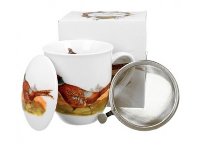 BAŻANT 0,4l z metalowym zaparzaczem - bone china