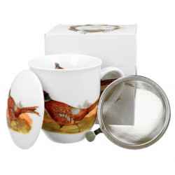BAŻANT 0,4l z metalowym zaparzaczem - bone china