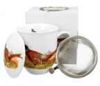 BAŻANT 0,4l z metalowym zaparzaczem - bone china