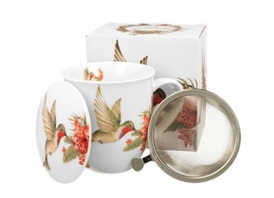 KOLIBER 0,4l z metalowym zaparzaczem - bone china